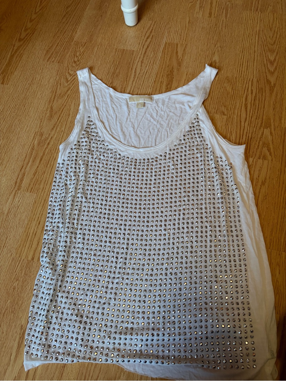 Michael Kors White Studded Tank Top